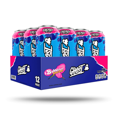 Ghost Energy Drink 16Oz 12 Pack Bubblicious Cooton candy Portada
