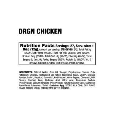 Dragon Pharma Dips DRGN Chicken Informacion nutricional 2