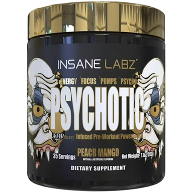 Insane Labz Psychotic Gold Pre Enterno 35 servicios peach mango