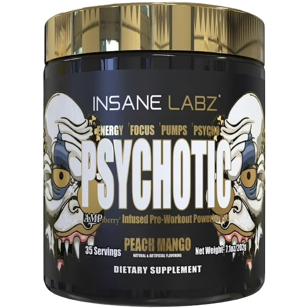 Insane Labz Psychotic Gold Pre Enterno 35 servicios peach mango