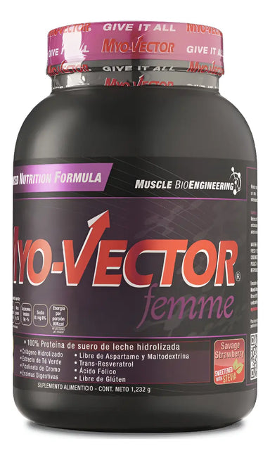 Myo Vector Femme Proteina Hidrolizada 1.2 Kg 3 Lbs 44 Servicios Savage strawberry
