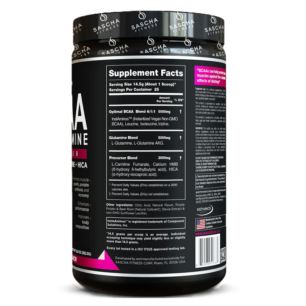 Sascha Fitness Bcaa 25 Servicios informacion nutricional
