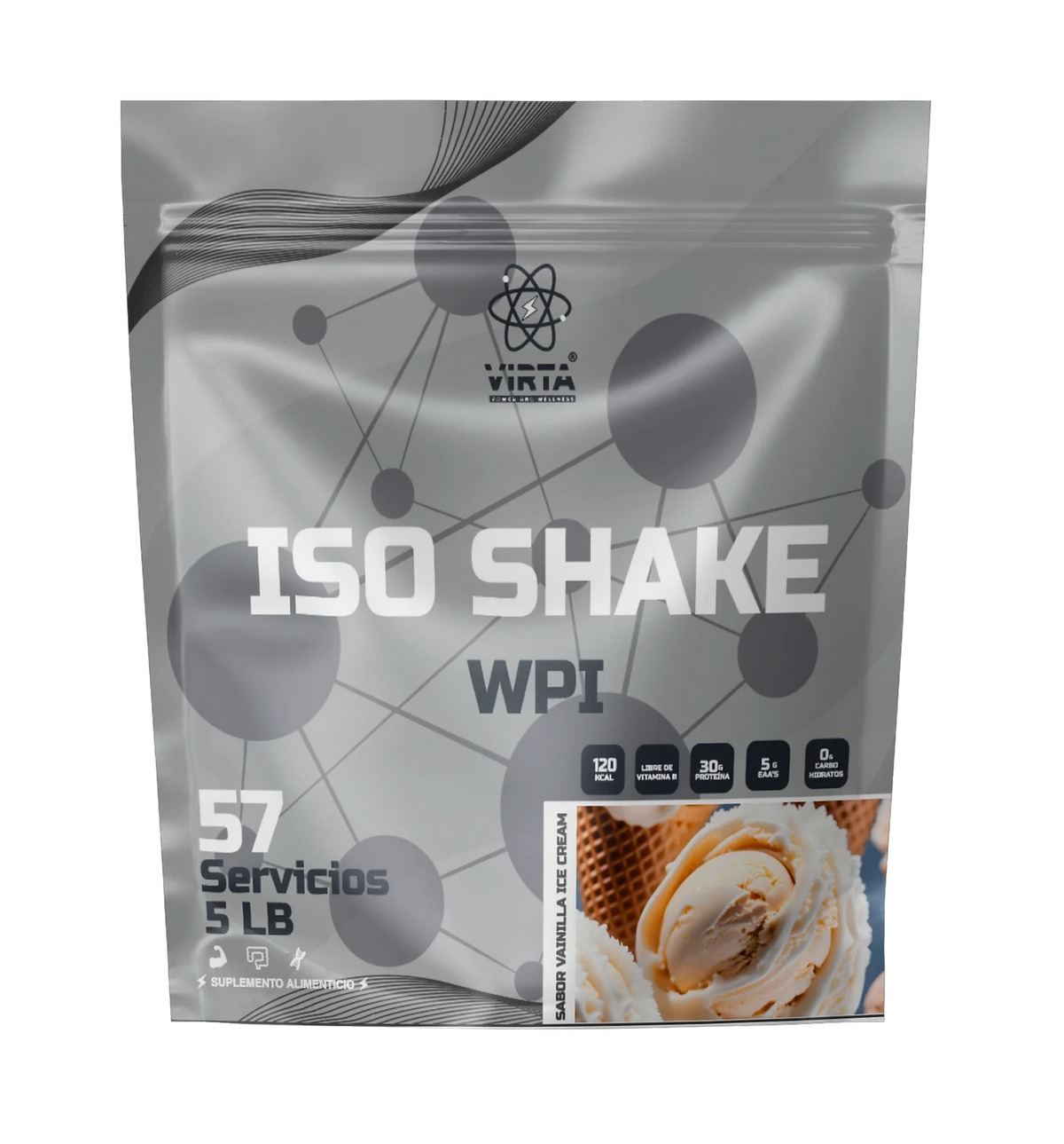 Virta Iso Shake WPI 5lb 57 servicios Vainilla ice cream