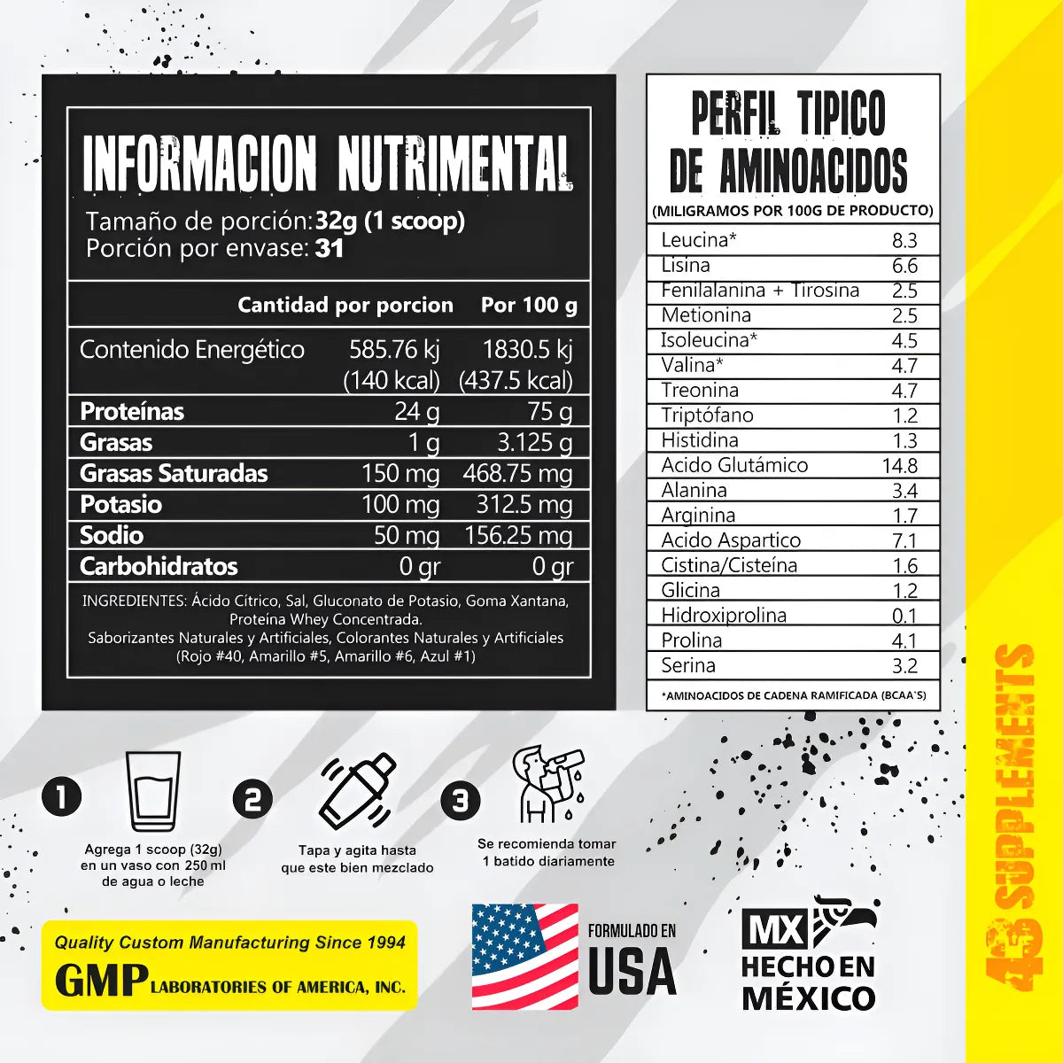 43 Supplement Zero Proteina 1kg 31 Servicios Informacion nutricional