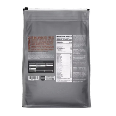 Isopure Proteina Low Carbs 7.5Lbs 103 servicios Chocolate Informacion nutricional