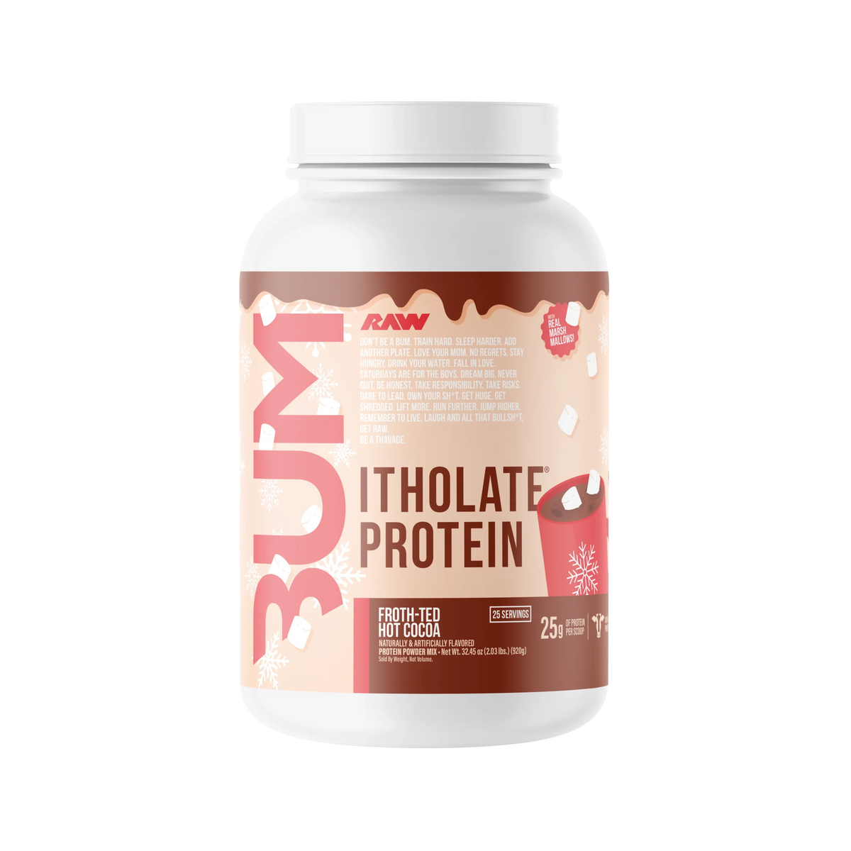 Raw Nutrition Proteina Bum Itholate Protein 1.9 Lbs 25 Servicios hot cocoa