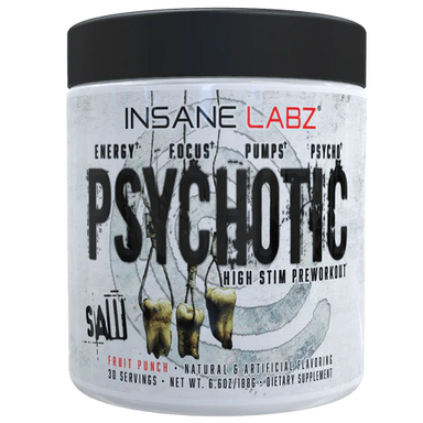 Insane Labz Psychotic Saw Pre Entreno 30 Servicios ponche de frutas