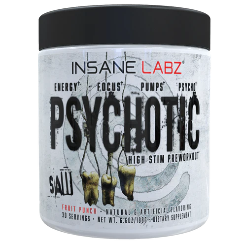 Insane Labz Psychotic Saw Pre Entreno 30 Servicios ponche de frutas