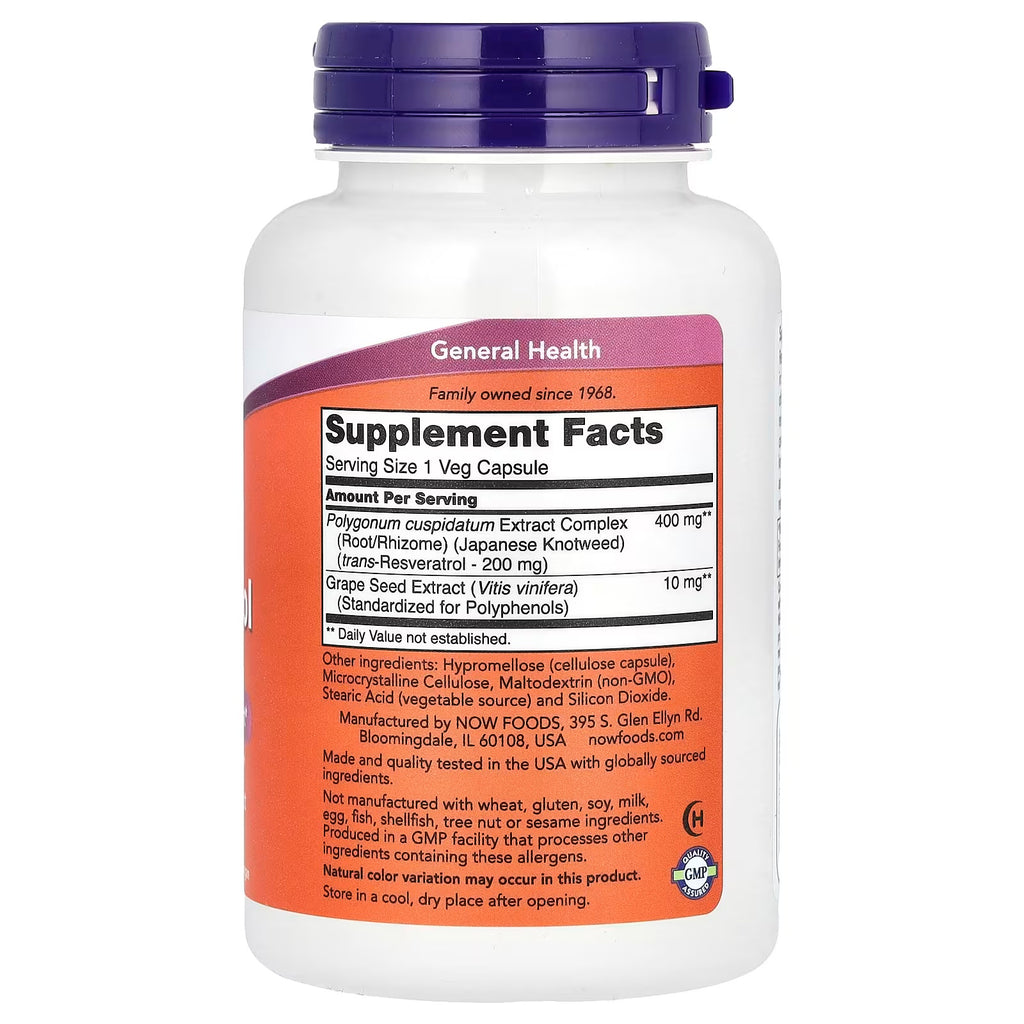 Now Foods L-TIROSINA 500 mg 120 Capsulas informacion nutriciona