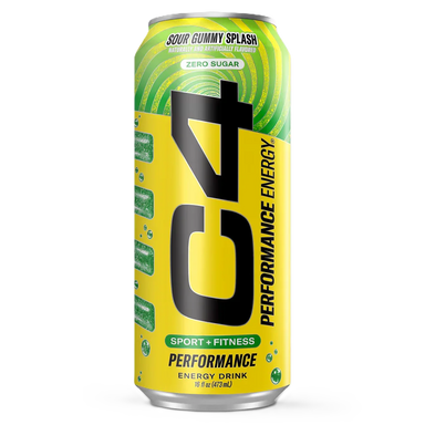 Cellucor c4 energy drink zero azucar 16 oz (12 latas) sour gummy splash