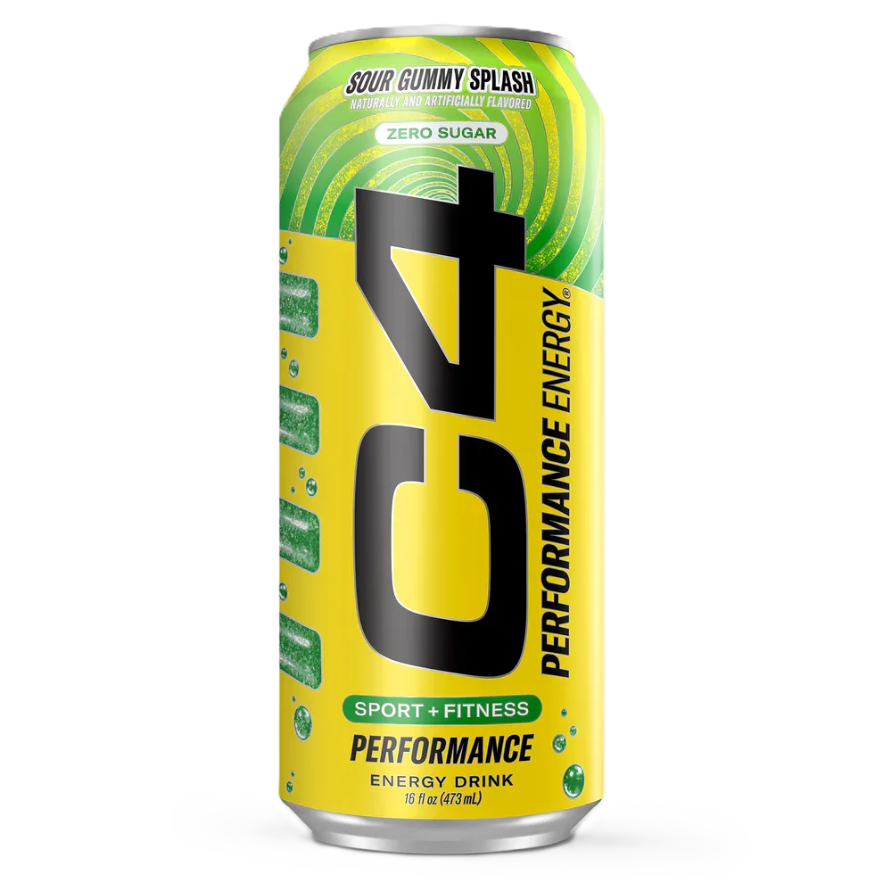 Cellucor c4 energy drink zero azucar 16 oz (12 latas) sour gummy splash