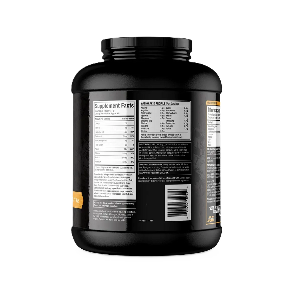 Muscletech Nitrotech Whey Gold 70 servicios 5 libras informacion nutricional