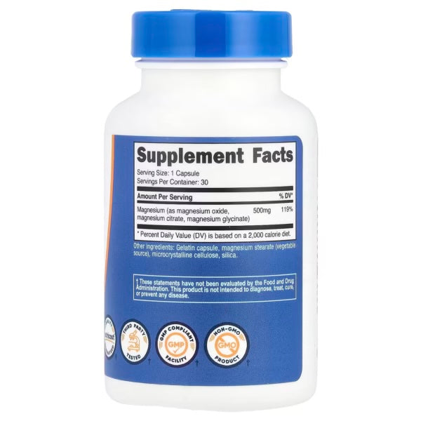 Nutricost Magnesium Complex 30 Informacion nutricional