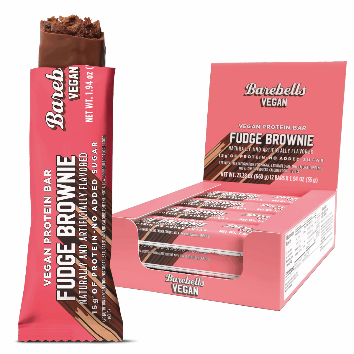 Barebells Barra de Proteina Vegana 12 Piezas fudge Brownie