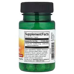 Swanson B12 5000 MCG 60 Tabletas Informacion nutricional