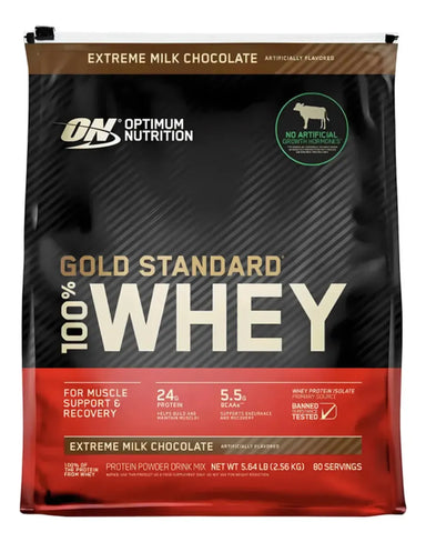 Optimum Nutrition Proteina Gold Standard 100% Whey 5.64 Lbs Sabor Extreme Milk Chocolate