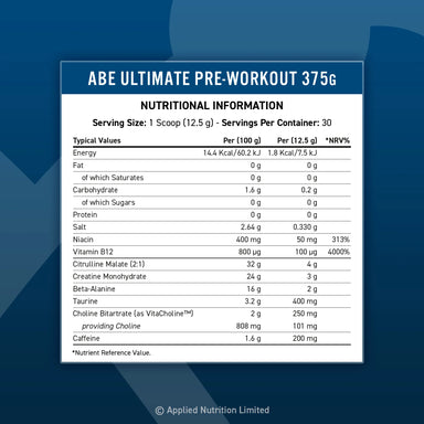 AN ABE Ultimate Pre Entreno 30 Servicios informacion nutricional