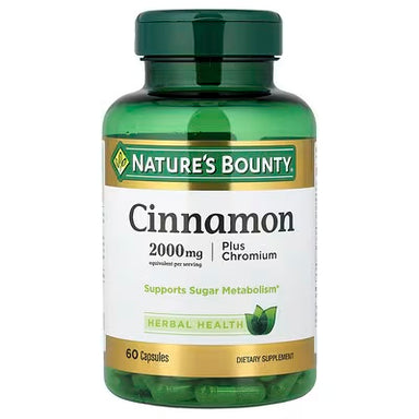 Nature's Bounty Cinnamon 2000mg Plus Chromium 60 capsulas