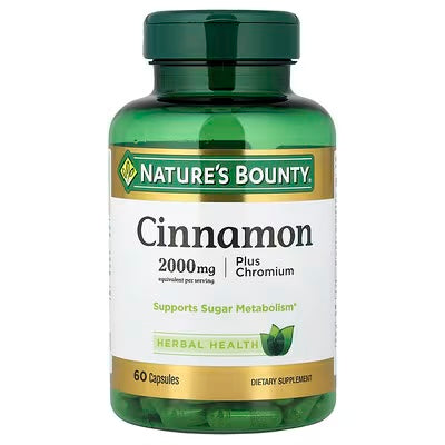 Nature's Bounty Cinnamon 2000mg Plus Chromium 60 capsulas