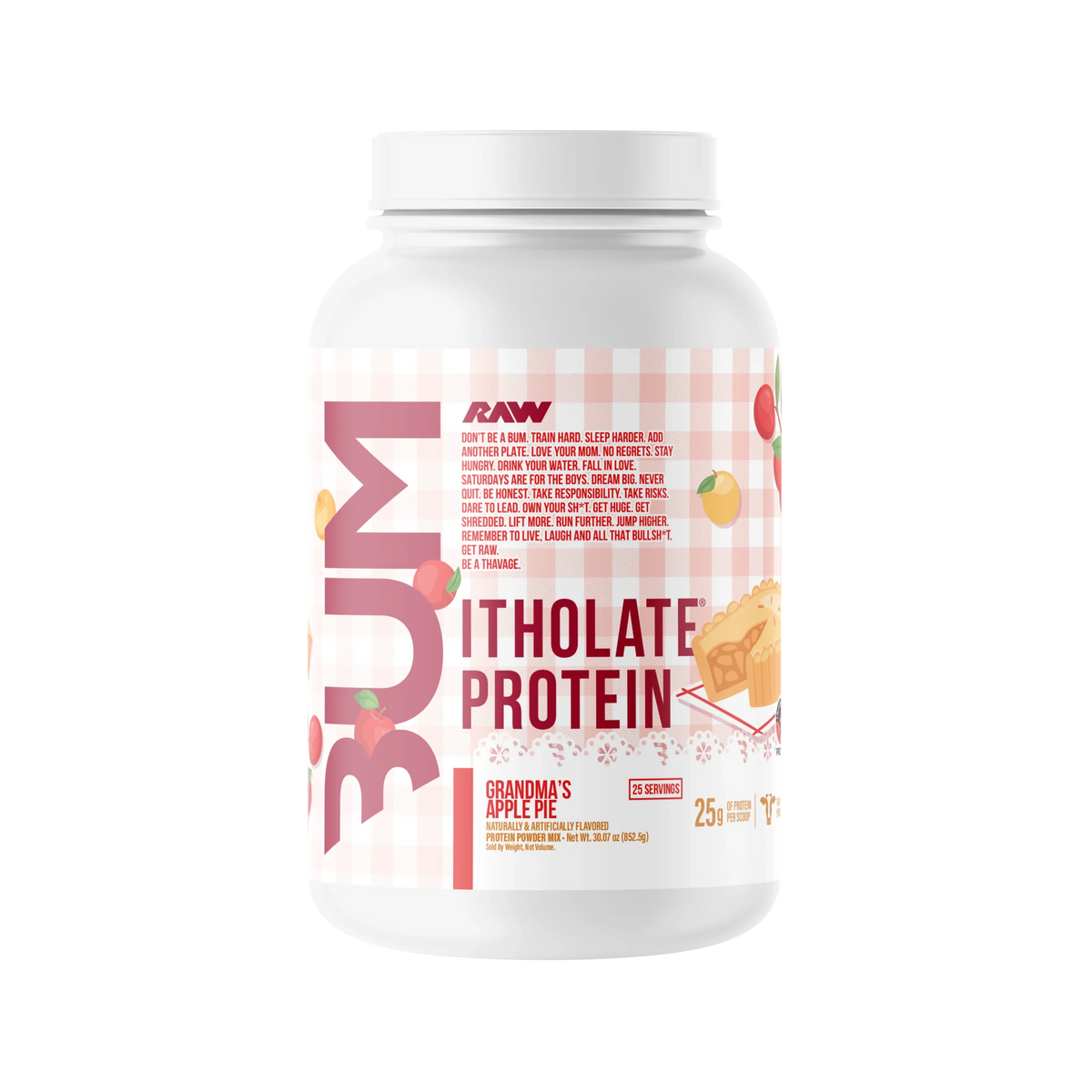 Raw Nutrition Proteina Bum Itholate Protein 1.9 Lbs 25 Servicios apple pie