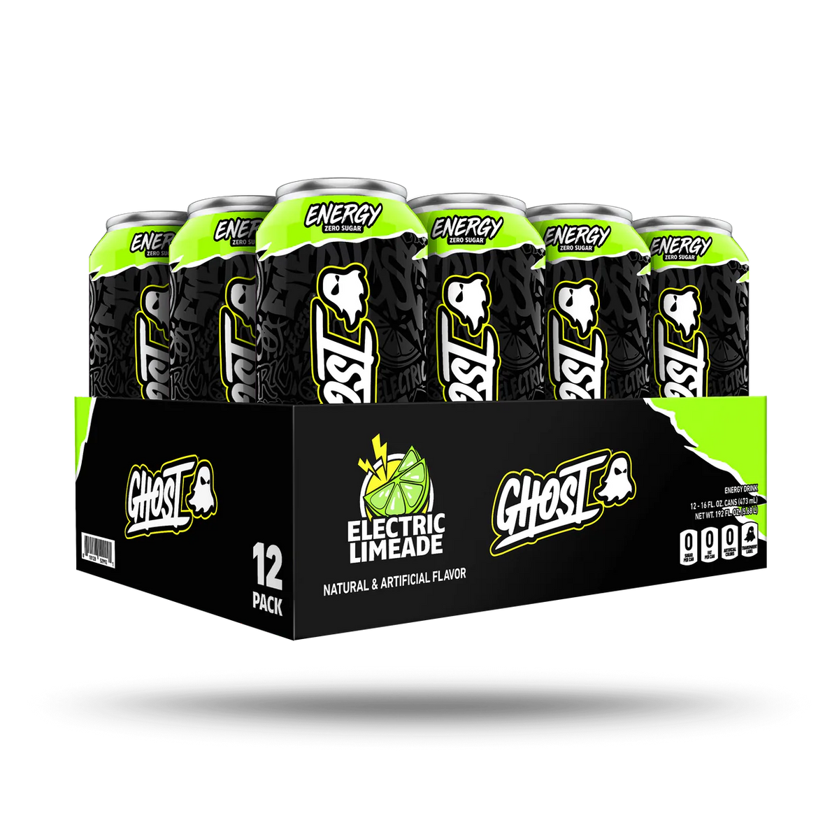 Ghost Energy Drink 16Oz 12 Pack Electric lemonade
