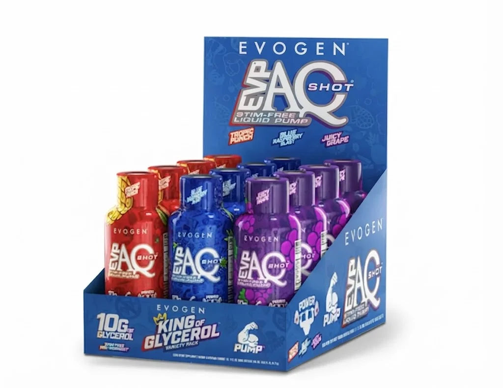 Evogen EVP AQ Shot Stim Free Liquid Pump 12 Pack Variety Pack