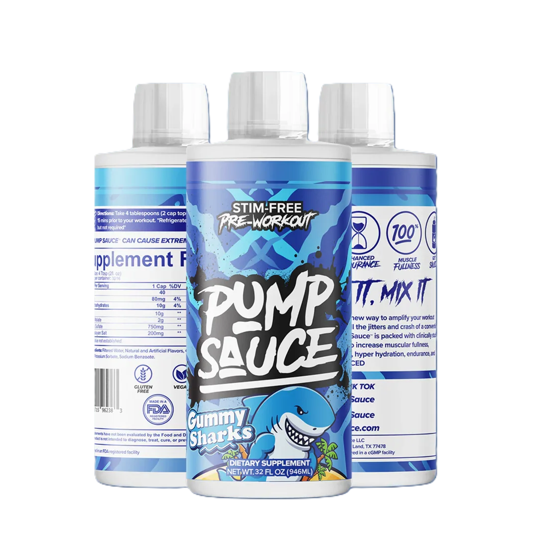 Pump Sauce Stim-Free Pre Entreno 32 servicios pink gummy sharks