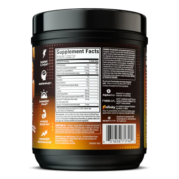 Muscletech Euphoriq Pre Entreno 20 Serv Boogieman Punch Muscletech Euphoriq Pre Entreno 20 Serv Boogieman Informacion nutricional