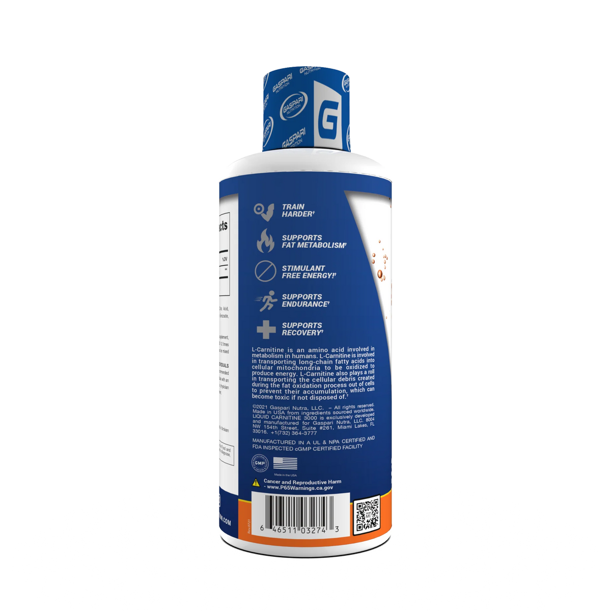 Gaspari Nutrition Carnitina Liquida 3000 32 Servicios Portada 2