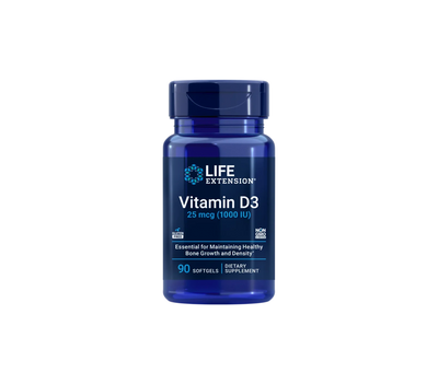 Life Extension Vitamina D3 25mcg (1000IU) 90 Softgels