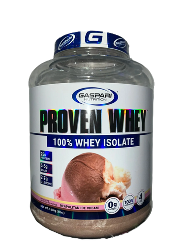 Gaspari Nutrition Proteina Proven Whey 100% Whey Isolate 4Lbs 54 Servs Sabor Napolitano