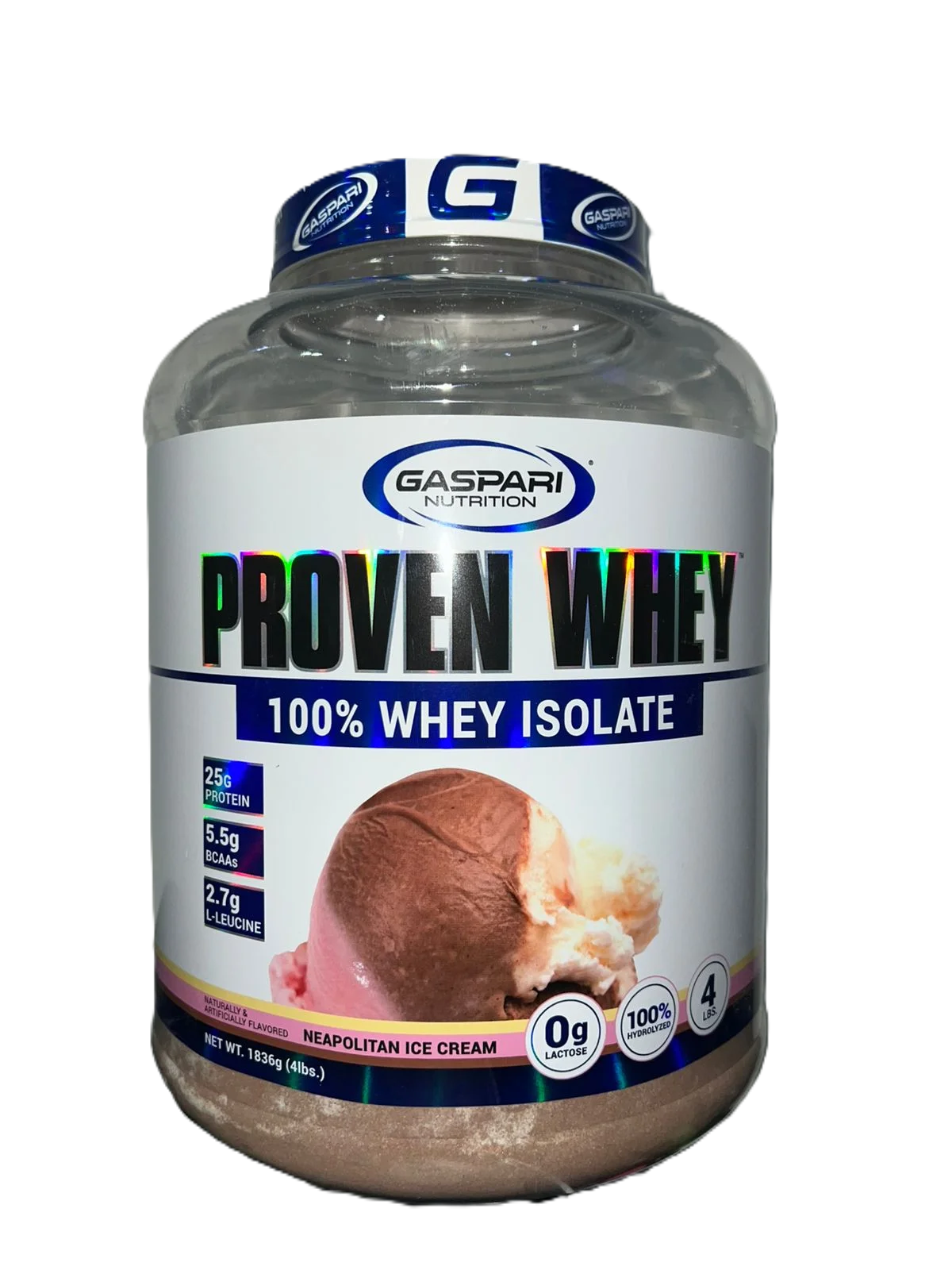 Gaspari Nutrition Proteina Proven Whey 100% Whey Isolate 4Lbs 54 Servs Sabor Napolitano