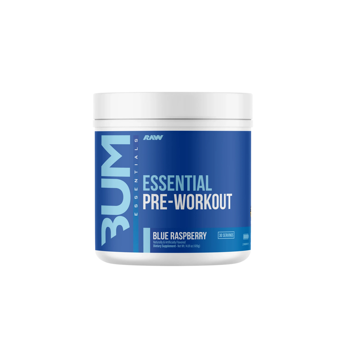 Raw Nutrition Bum Essentials Pre Entreno 30 Servicios Blue raspberry Portada