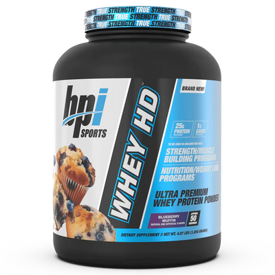 BPI Sports Proteina Whey HD 4.5 Lbs 50 Servicios blue berry muffin