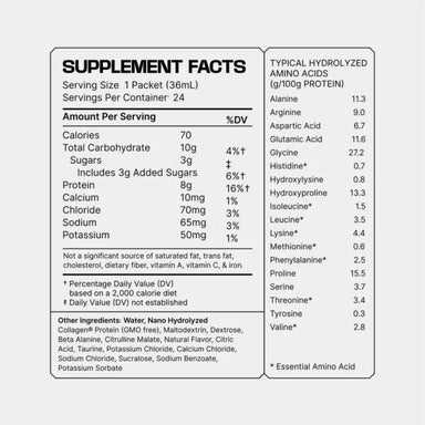 Frog Fuel Ultra Pre-Workout Shot Evolved Caffeine Free 24 shots Mixed Berry Informacion nutricional