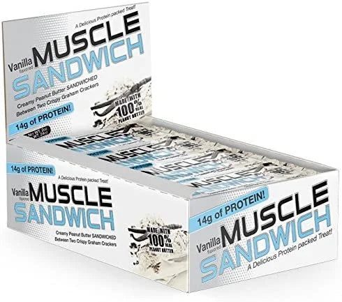 Muscle Sandwich 12 Barras de Proteina Vainilla