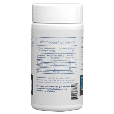 Essentials Extracto de Té Verde 400 Mg informacion nutricional