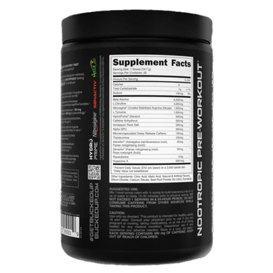 Bucked Up Mother Bucker Pre Entreno 20 Servicios informacion nutricional