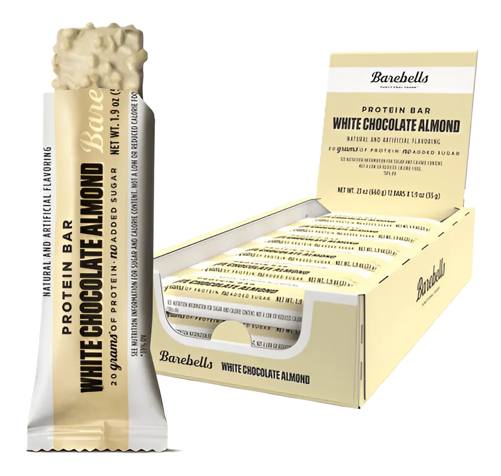Barebells Barras de Proteina Caja 12pz Chocolate blanco Almendras