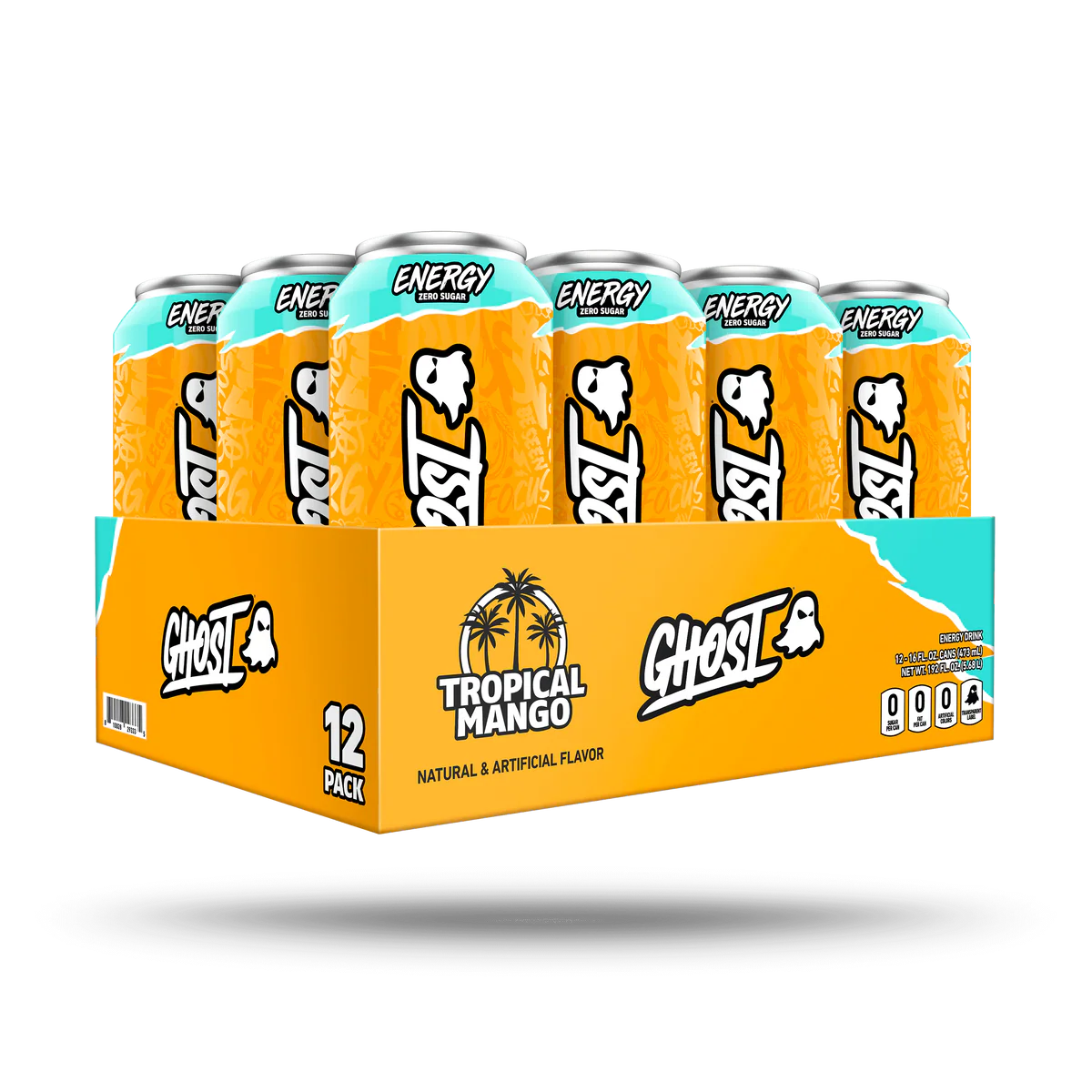 Ghost Energy Drink 16Oz 12 Pack Mango tropical