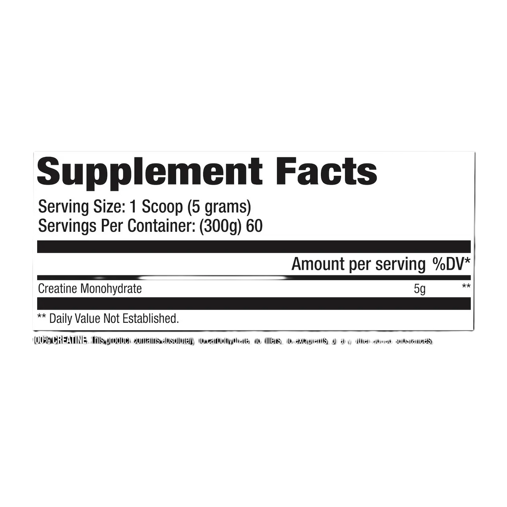 GAT Sport Creatina Monohidrato 300gr 60 Servicios informacion nutricional