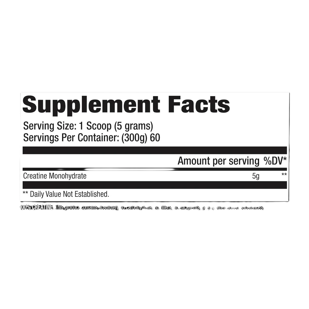 GAT Sport Creatina Monohidrato 300gr 60 Servicios informacion nutricional