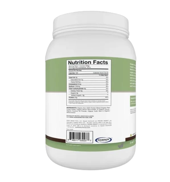 Gaspari Nutrition Proven Vegan 2lb 22 Servicios Informacion nutricional