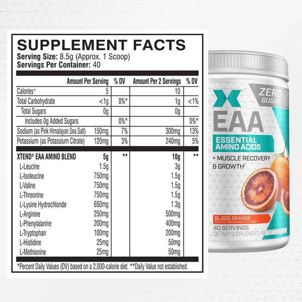 Xtend EAA Aminoacidos 40 Servicios Informacion nutricional