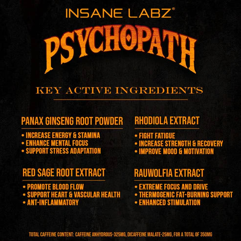 Insane Labz Psychopath Pre Entreno 30 Servicios Portada 2