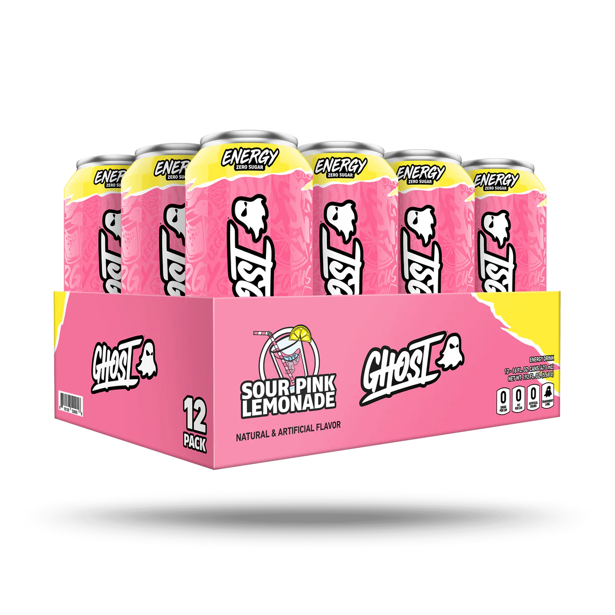 Ghost Energy Drink 16Oz 12 Pack sour pink lemonade