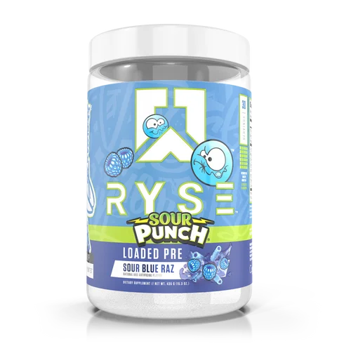 Ryse Loaded Pre Entreno Sour Punch 435Gr 30 Servicios blue raspberry