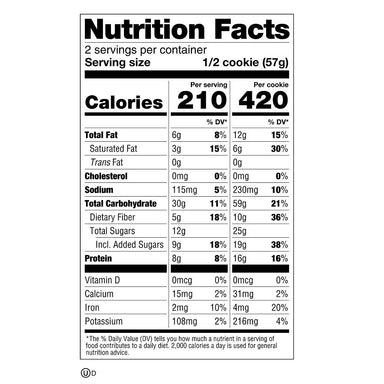 Lenny and Larry The complete Cookie 12 Galletas Informacion Nutricional