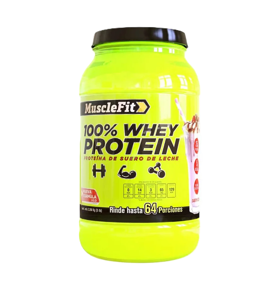 Musclefit 100% Whey Protein 5Lb -64 servicios fresa