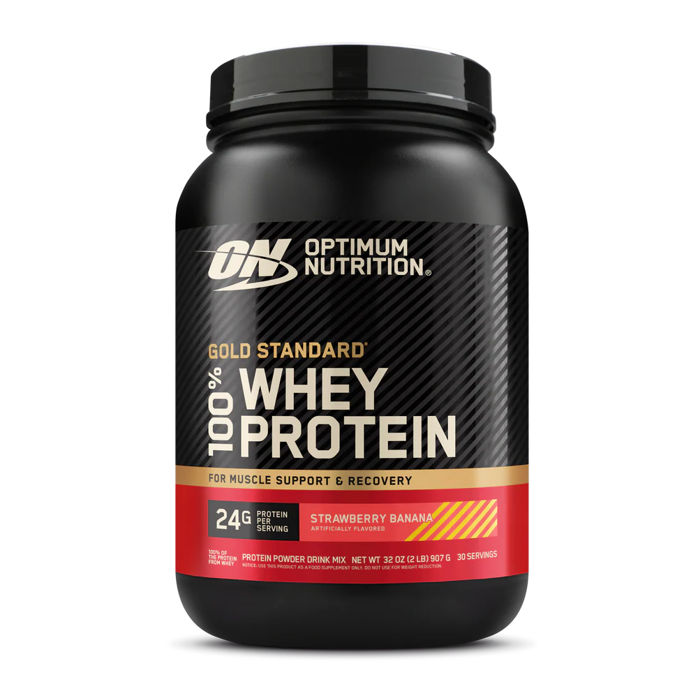 Optimum Nutrition Proteina Gold Standard 100% Whey 2 Lbs fresa banana